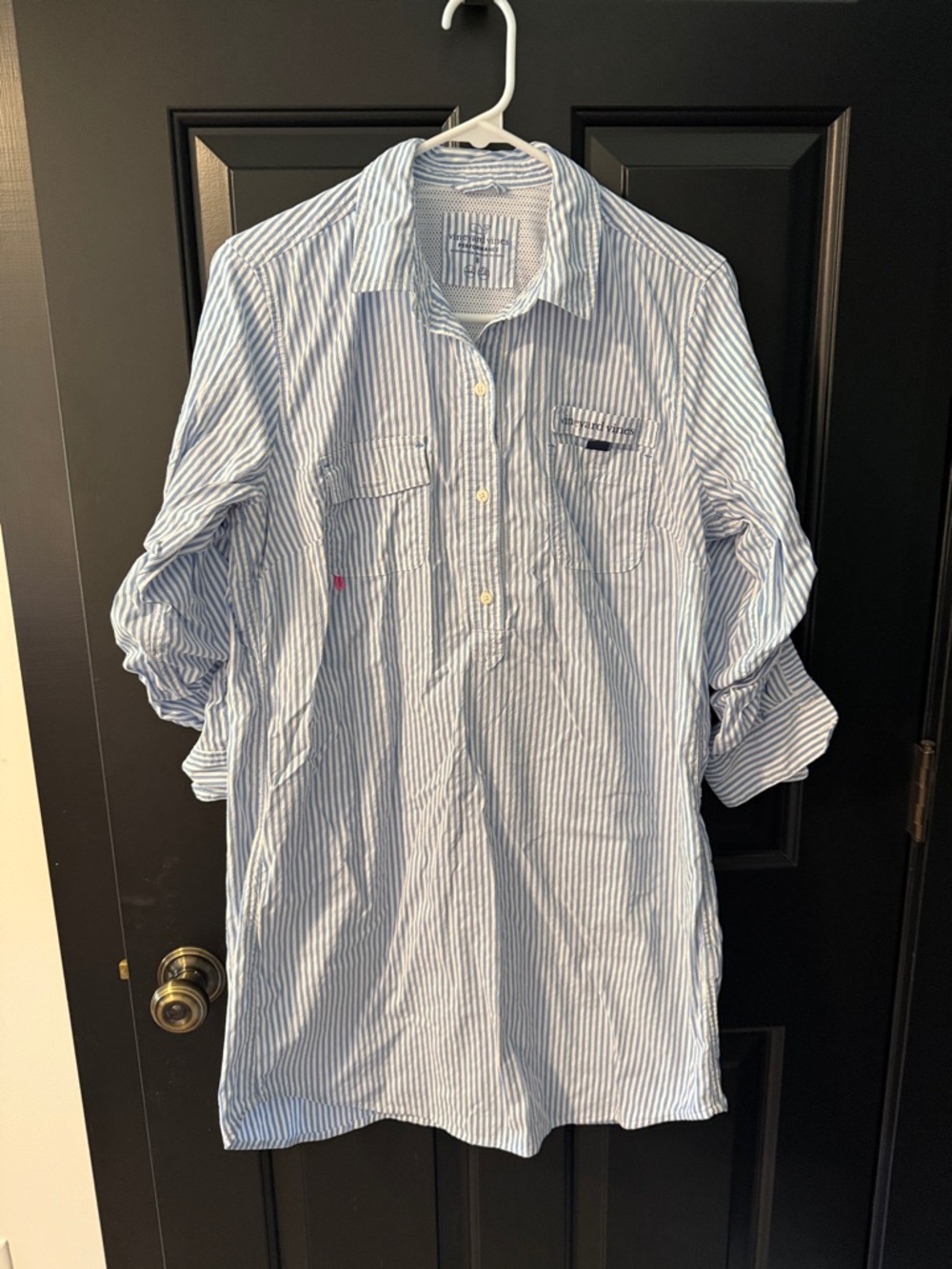 Vineyard Vines Light Blue & White Striped cover up